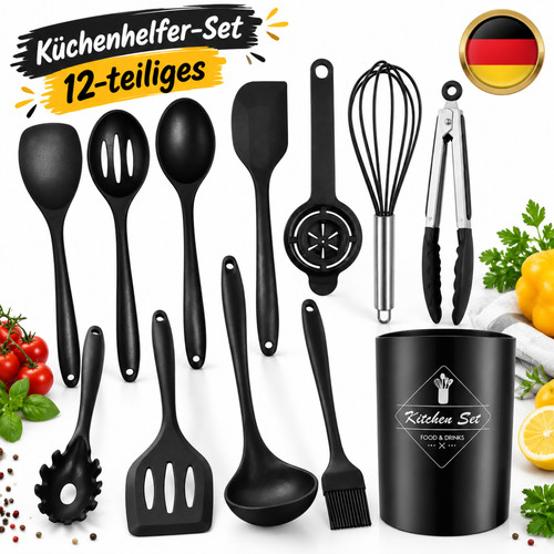 12tlg küchenutensilien set - küchenutensilien,