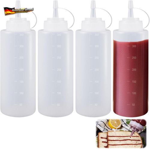 Squeeze flaschen 4er set 360ml - flaschen,